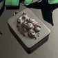 Antique Victorian Vulcanite Rectangular Pomegranate Mourning Locket