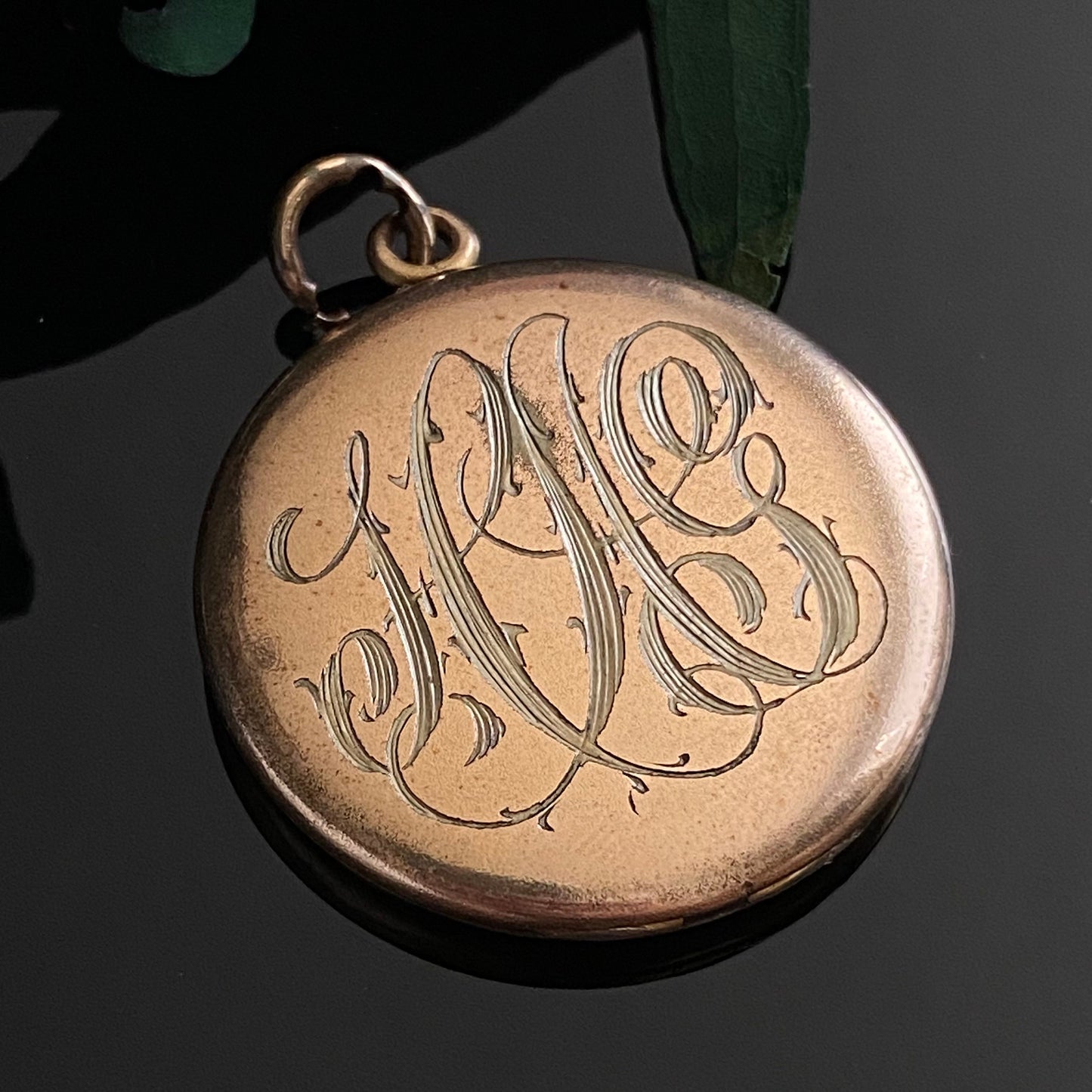 Antique W&H Co Art Nouveau Gold Filled Paste Repousse Locket