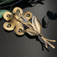 Vintage Large Blue Rhinestone Flower Brooch