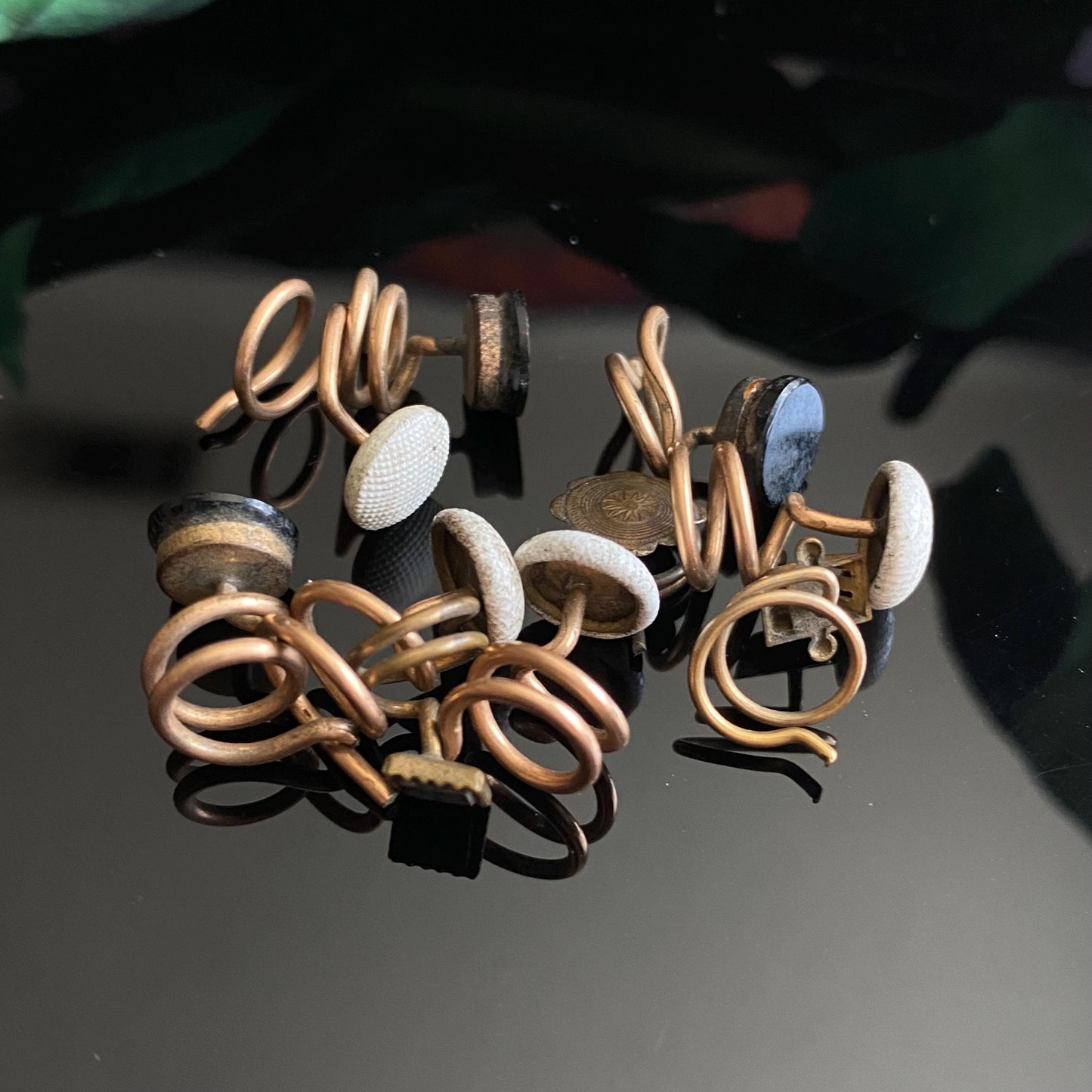 Antique Victorian Gold Filled Coil Button Lot