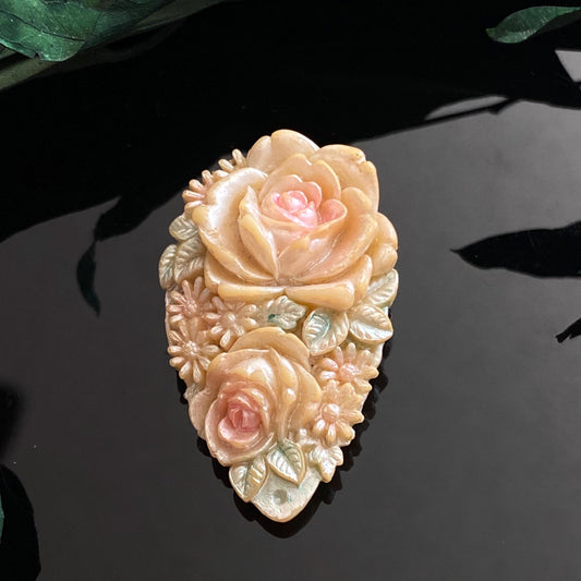 Vintage Japanese Celluloid Flower Dress Clip