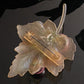Vintage Celluloid Faux Purple Pearl Grape Bunch Leaf Brooch