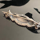 Antique Victorian English Embossed Floral Sterling Silver Bar Pin c. 1890 Chester