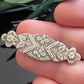 Antique Victorian English Embossed Floral Sterling Silver Bar Pin c. 1890 Chester