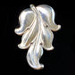 Vintage Napier Silvertone Repousse Leaf Fur Clip