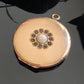 Antique Gold Filled Harlequin Opal Glass Paste Monogram Locket
