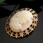 Vintage Genuine Shell Cameo Oval Pin Brooch