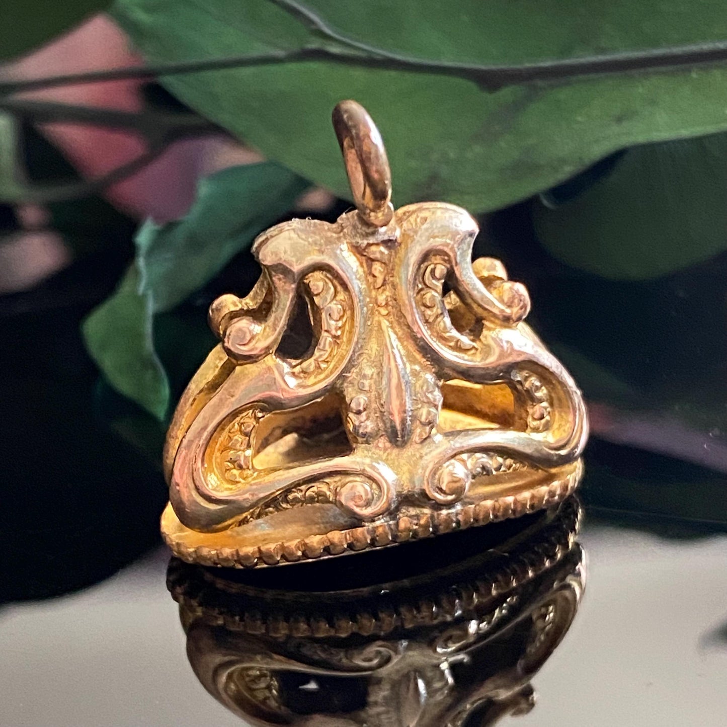 Antique Gold Filled Monogram Initials E.A.L. Wax Seal Fob Charm