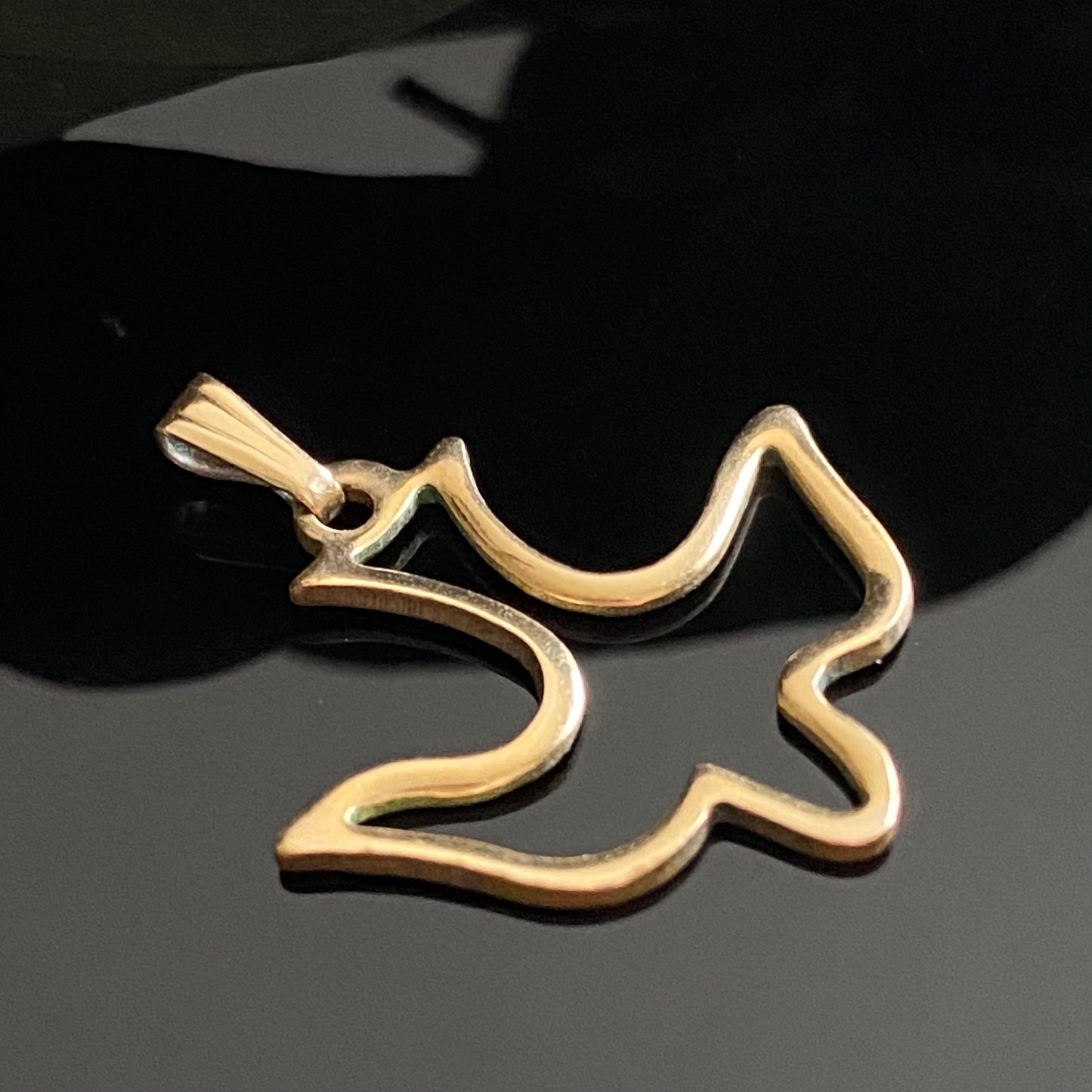 Vintage Gold Filled Dove Cutout Pendant