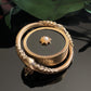 Antique Victorian Mourning Jet Glass Swivel Photograph Brooch