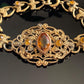 Antique Vintage Art Deco Orange Czech Glass Filigree Bracelet
