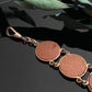 Antique Gold Filled Round Goldstone Watch Fob Chain
