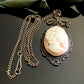 Antique Vintage Shell Cameo Filigree Pendant Necklace