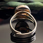 Vintage Clear Glass Cabochon Silver Tone Adjustable Ring