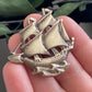 Vintage Sterling Silver Galleon Ship Pin Brooch