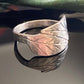 Vintage 925 Sterling Silver Artisan Double Leaf Wrap Ring Size 10