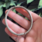 Vintage Pot Metal Rhinestone Hinged Bangle