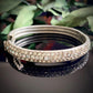 Vintage Pot Metal Rhinestone Hinged Bangle