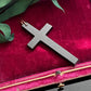 Antique Victorian Large French Jet Glass Mourning Cross