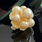 Vintage Faux Pearl Flower Cluster Early Plastic Pin Brooch