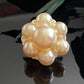 Vintage Faux Pearl Flower Cluster Early Plastic Pin Brooch