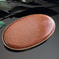 Large Vintage Goldstone Sterling Silver Vermeil Oval Brooch