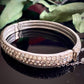 Vintage Pot Metal Rhinestone Hinged Bangle