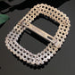 Antique French Cut Steel Rectangular Sash Buckle
