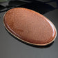 Large Vintage Goldstone Sterling Silver Vermeil Oval Brooch