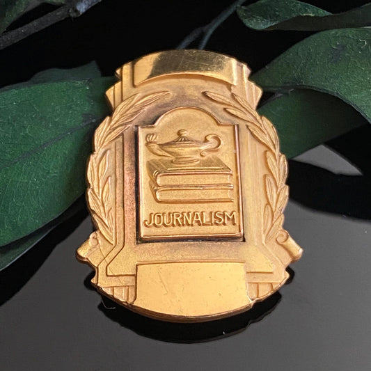 Vintage Gold Filled Journalism Pin Brooch