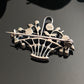 Antique Edwardian 800 Silver Pink & Green Paste Giardinetti Brooch