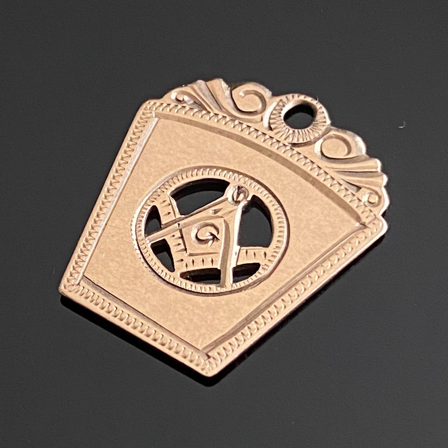 Antique 10k Gold Enamel Masonic Fob Charm Pendant