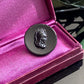 Antique Jet Glass Greco-Roman Soldier Button