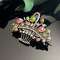 Antique Edwardian 800 Silver Pink & Green Paste Giardinetti Brooch