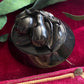 Antique Victorian Whitby Jet Fruit Branch Oval Brooch