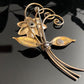 Vintage Harry Iskin Retro Gold Filled Tooaz Rhinestone Flower Spray Broocb