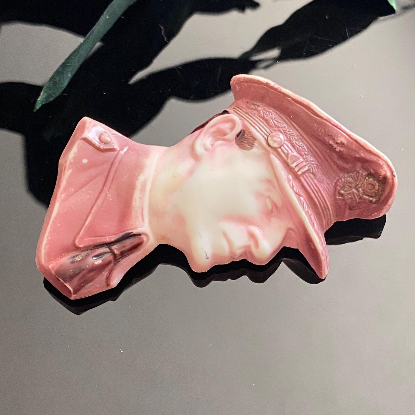Vintage WWII General Douglas MacArthur Celluloid Pin Brooch