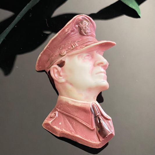 Vintage WWII General Douglas MacArthur Celluloid Pin Brooch