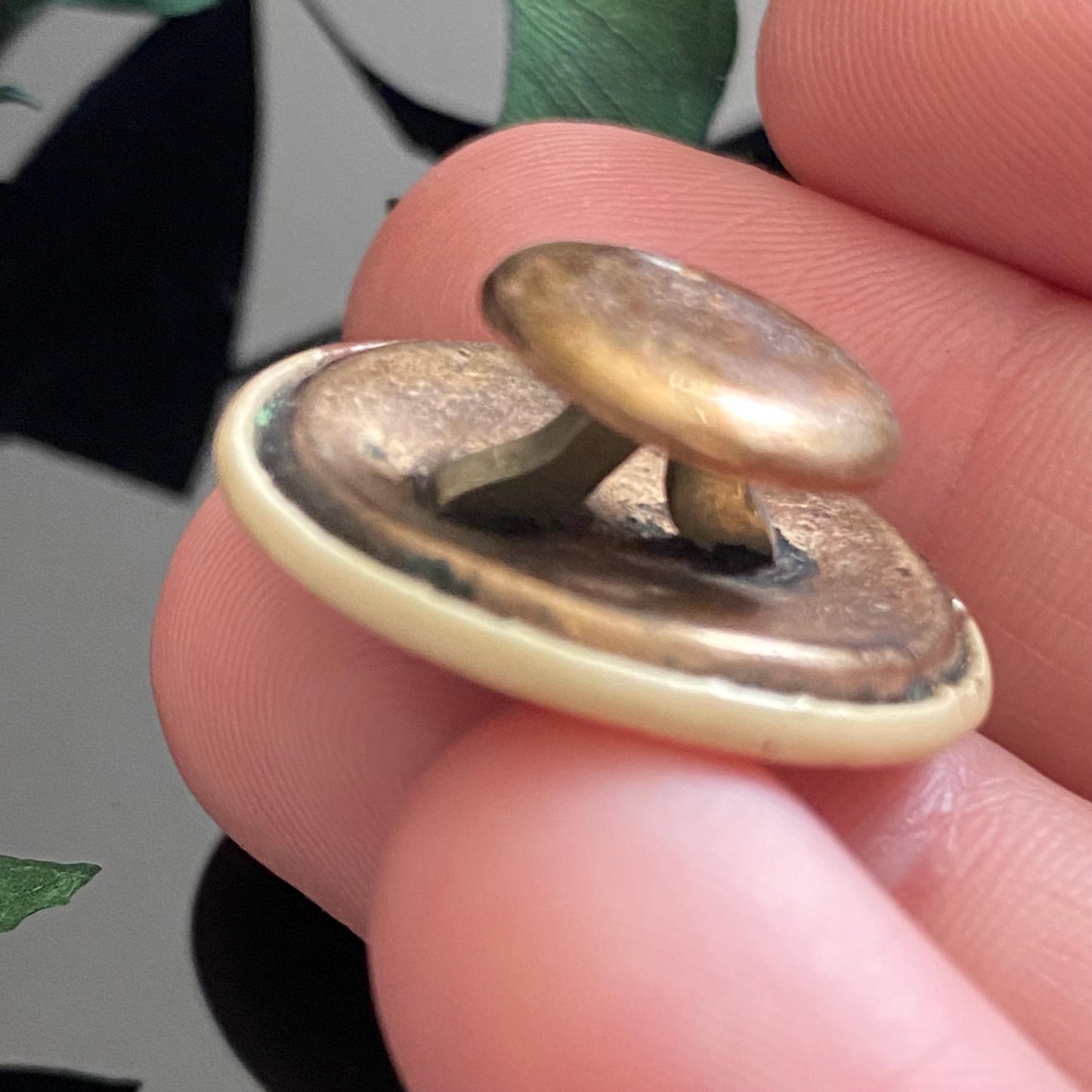 Antique Victorian Woman Photograph Button