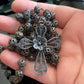 Antique Vintage Sterling Silver Filigree Bead Cross Rosary