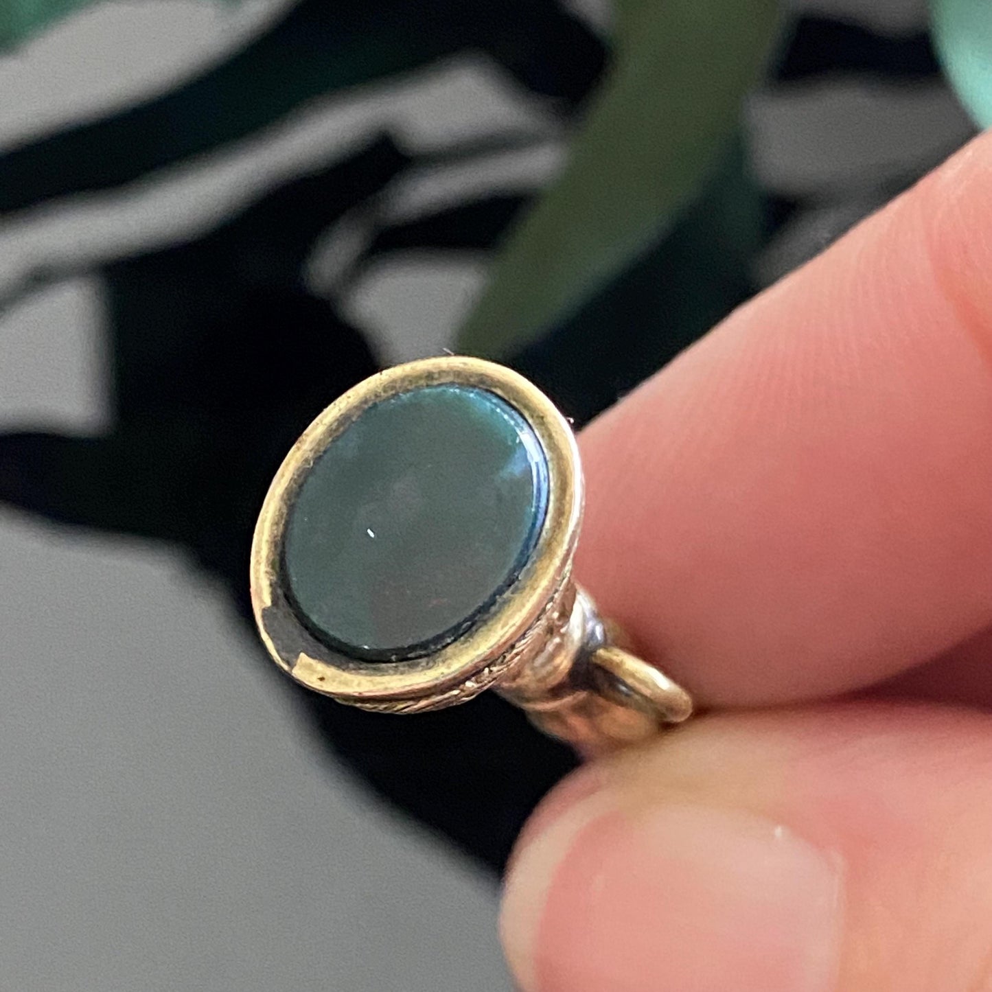 Antique Victorian Bloodstone Watch Key Fob