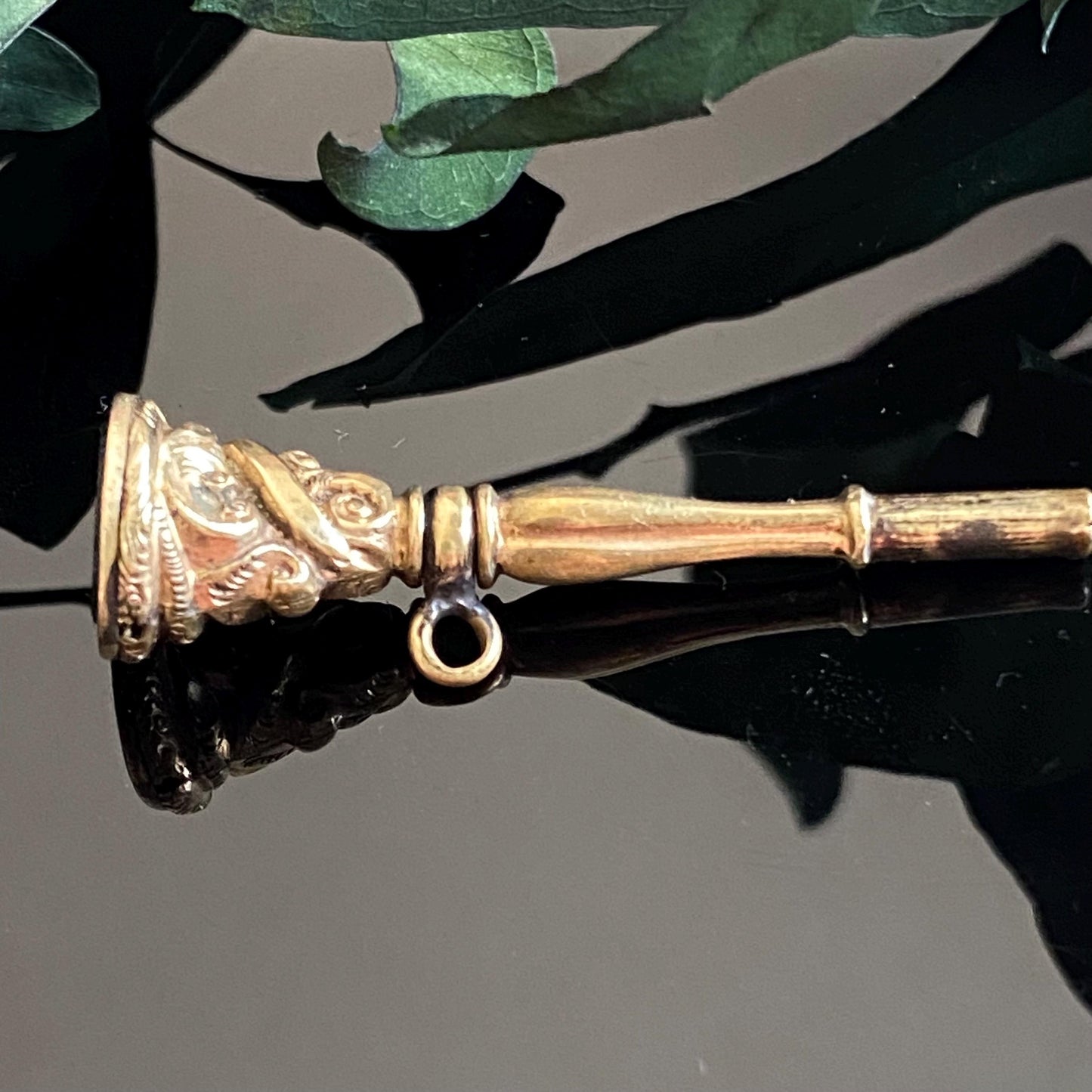 Antique Victorian Bloodstone Watch Key Fob