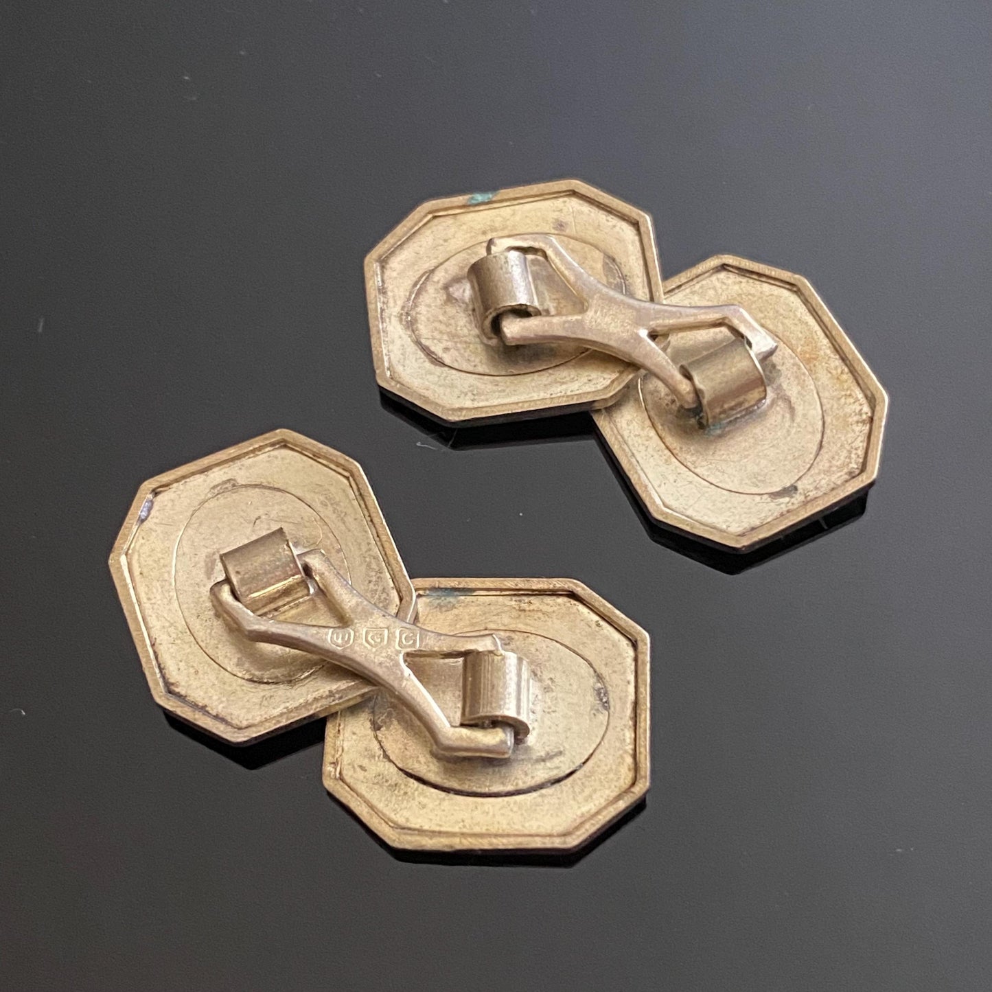 Vintage Art Deco Two Tone Octagonal Cufflinks