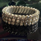 Vintage Hong Kong Metal Rhinestone Expansion Bracelet