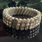 Vintage Hong Kong Metal Rhinestone Expansion Bracelet