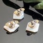 Antique Mother of Pearl Cube Button Set