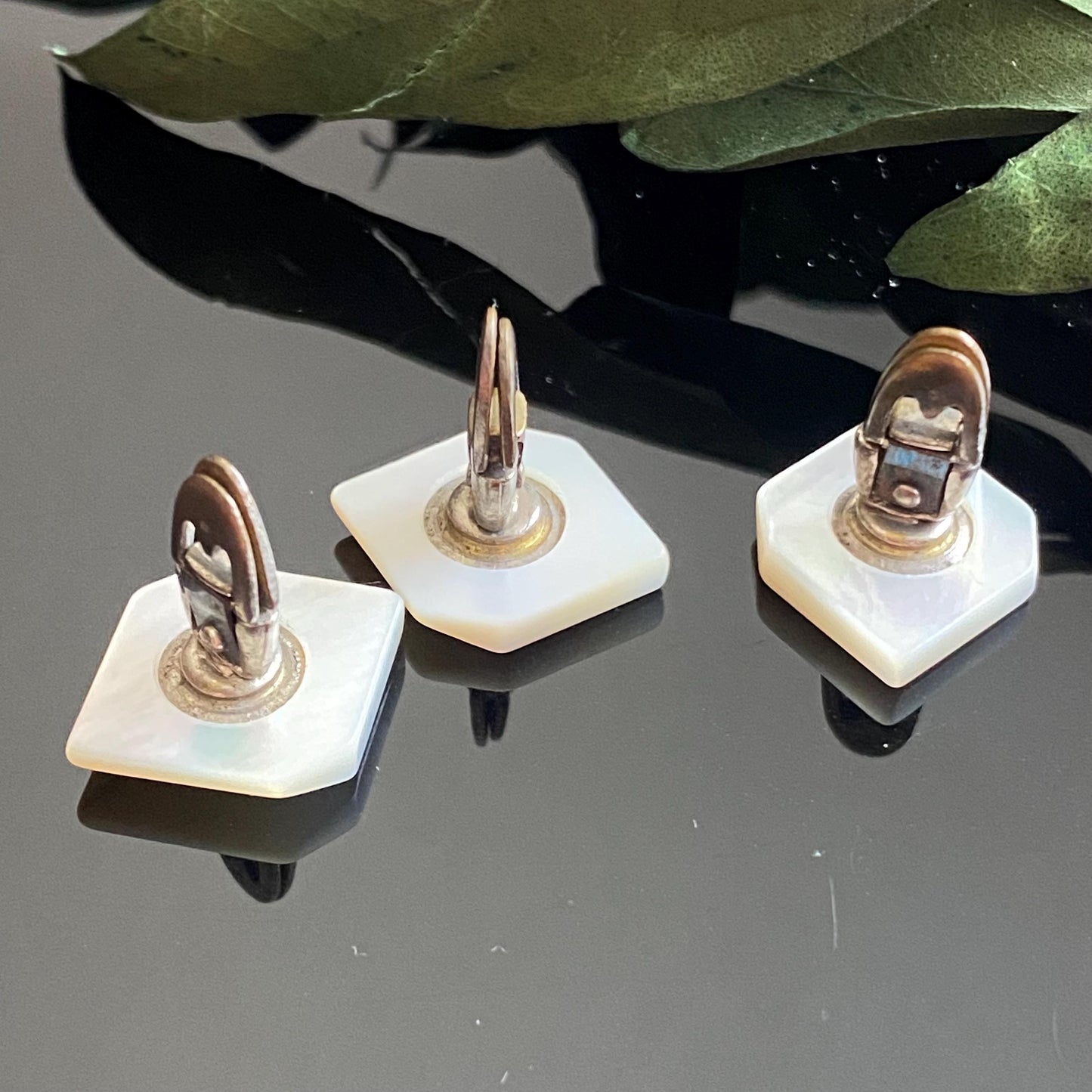 Antique Mother of Pearl Cube Button Set