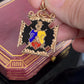 Antique Gold Filled Knights of Pythias FBC Skull Enamel Fob Charm