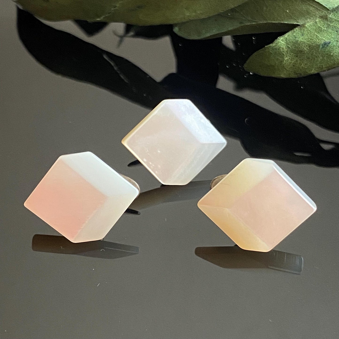 Antique Mother of Pearl Cube Button Set