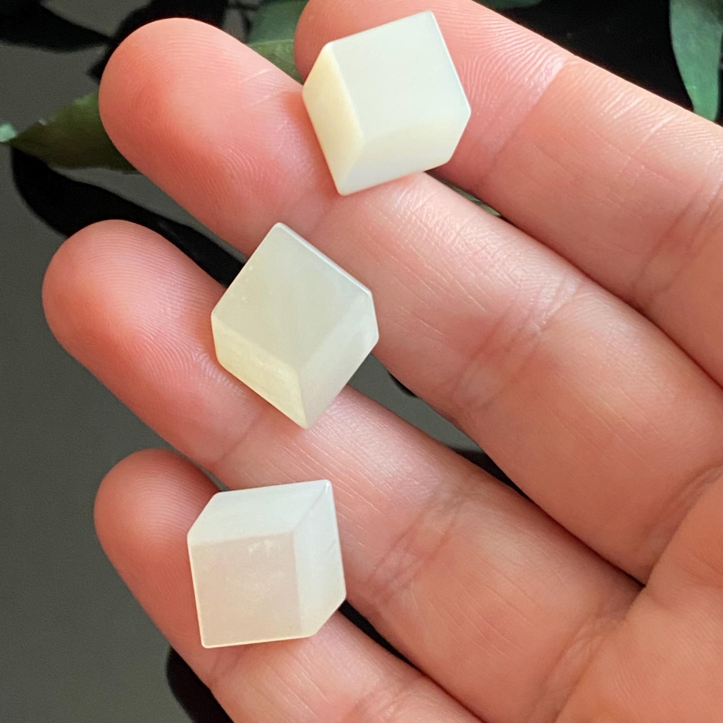 Antique Mother of Pearl Cube Button Set